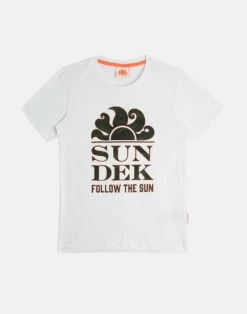 Sundek MINI NEW LOGO T-SHIRT GIROCOLLO CON STAMPA CAMOU
