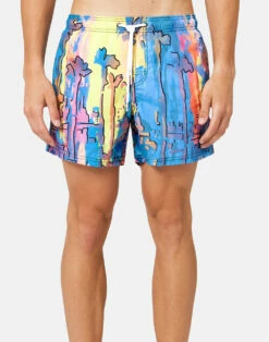 Sundek COSTUME DA BAGNO CORTO VITA ELASTICATA STAMPA DRIPPING VIEW