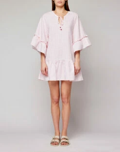 Sundek CAMICIA IN COTONE VICHY CON MANICHE A BALZE