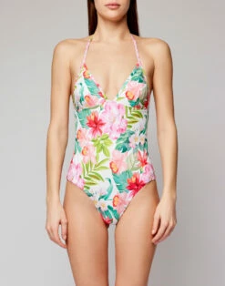 Sundek COSTUME INTERO SCOLLATO DIETRO CON STAMPA FLOREALE