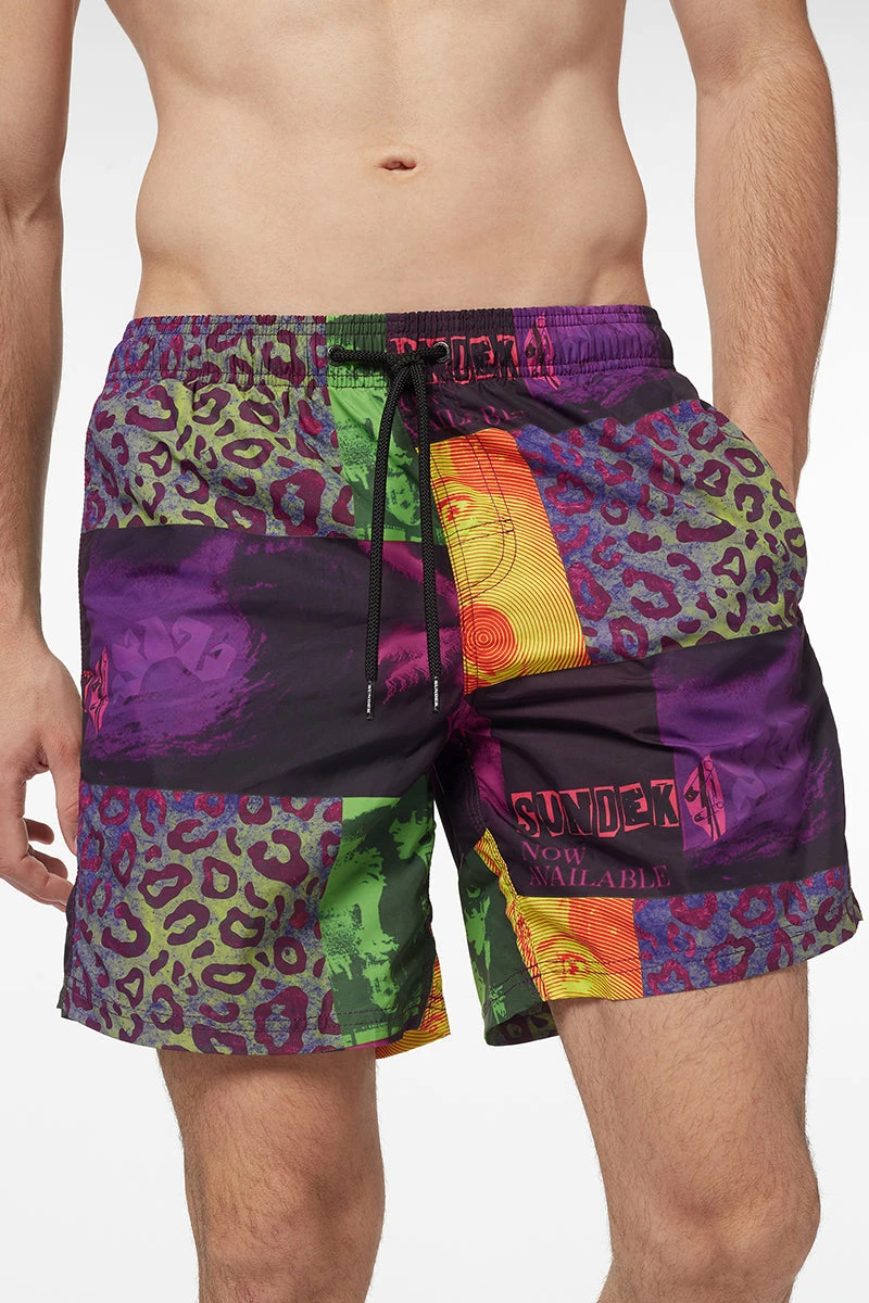 Sundek COSTUME DA BAGNO MEDIO A VITA ELASTICATA STAMPA ZINE - immagine 3