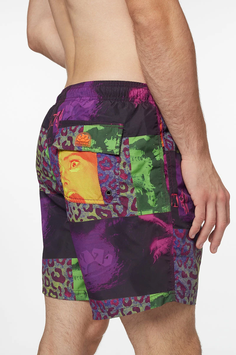 Sundek COSTUME DA BAGNO MEDIO A VITA ELASTICATA STAMPA ZINE - immagine 4