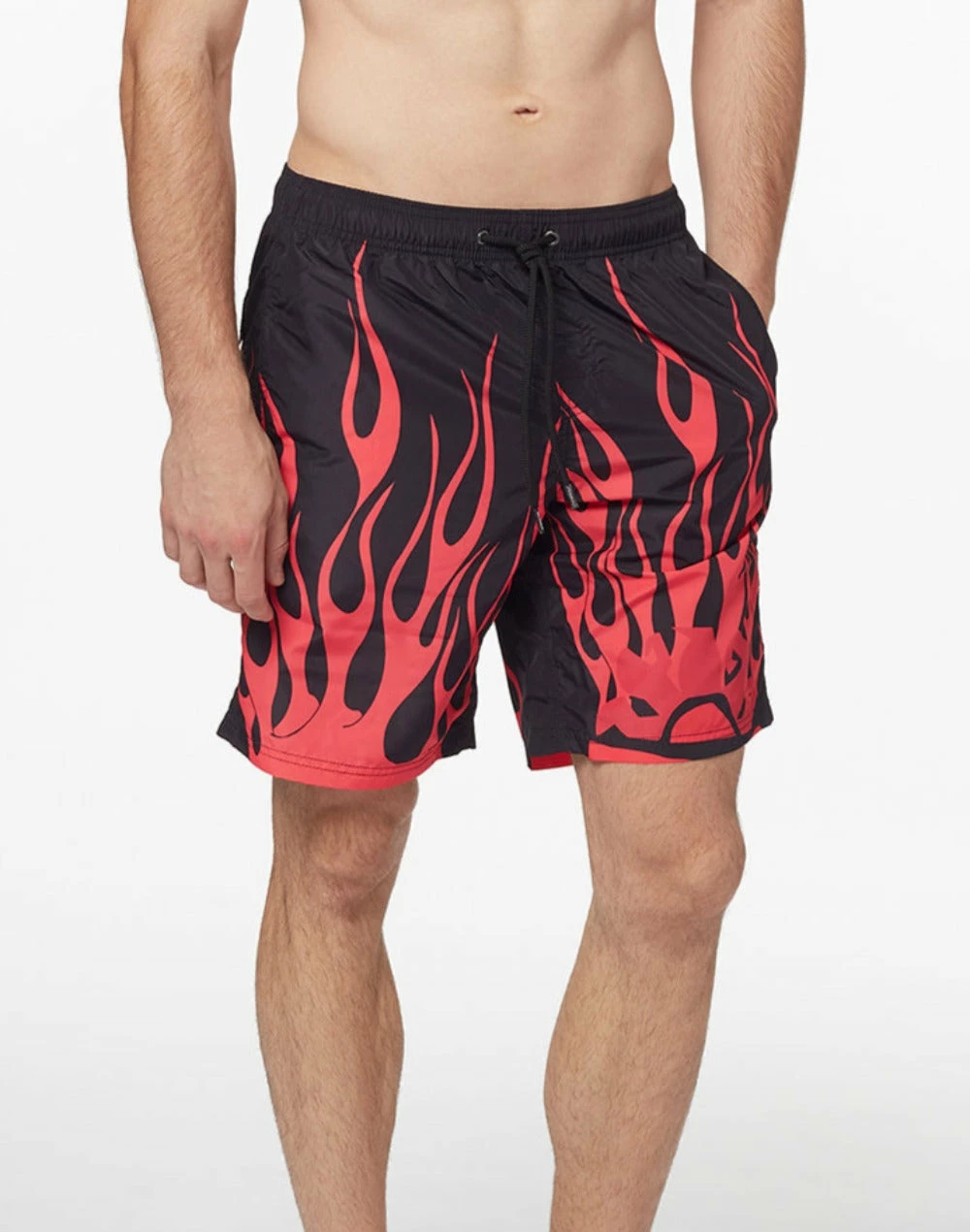 Sundek COSTUME DA BAGNO LUNGO A VITA ELASTICATA STAMPA ACID FLAME