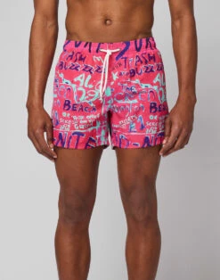 Sundek COSTUME DA BAGNO CORTO A VITA ELASTICATA STAMPA MANIFESTO