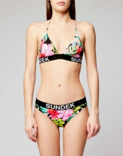 Sundek AIDA TOP A TRIANGOLO CON BANDA LOGATA E STAMPA BORA BORA