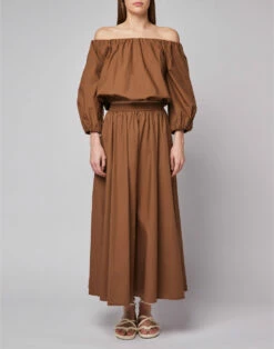 Sundek BLUSA IN COTONE POPELINE E SCOLLO A BARCA