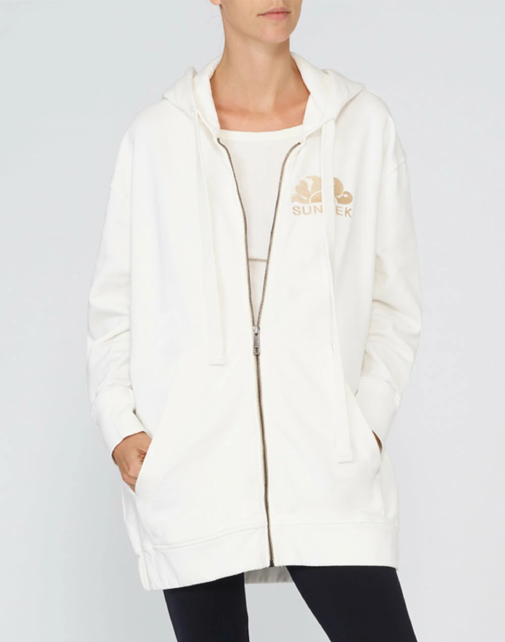 Sundek FELPA FULL ZIP CON CAPPUCCIO E STAMPA DEL LOGO - immagine 2