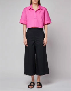 Sundek CAMICIA A MANICHE CORTE IN POPELINE