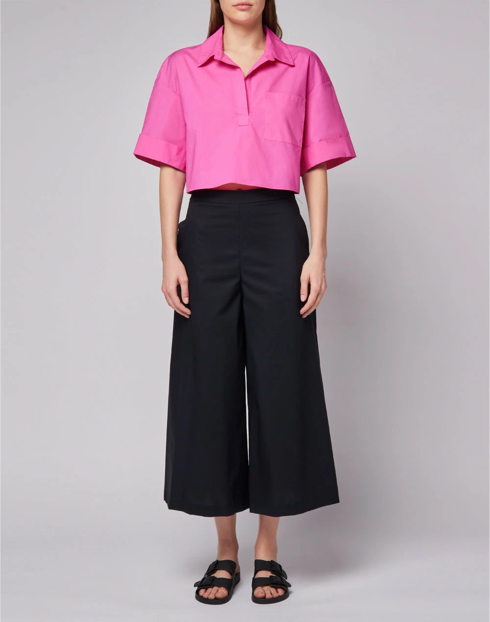 Sundek CAMICIA A MANICHE CORTE IN POPELINE