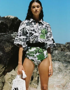 Sundek BLUSA IN POPELINE DI COTONE CON STAMPA FIORITA