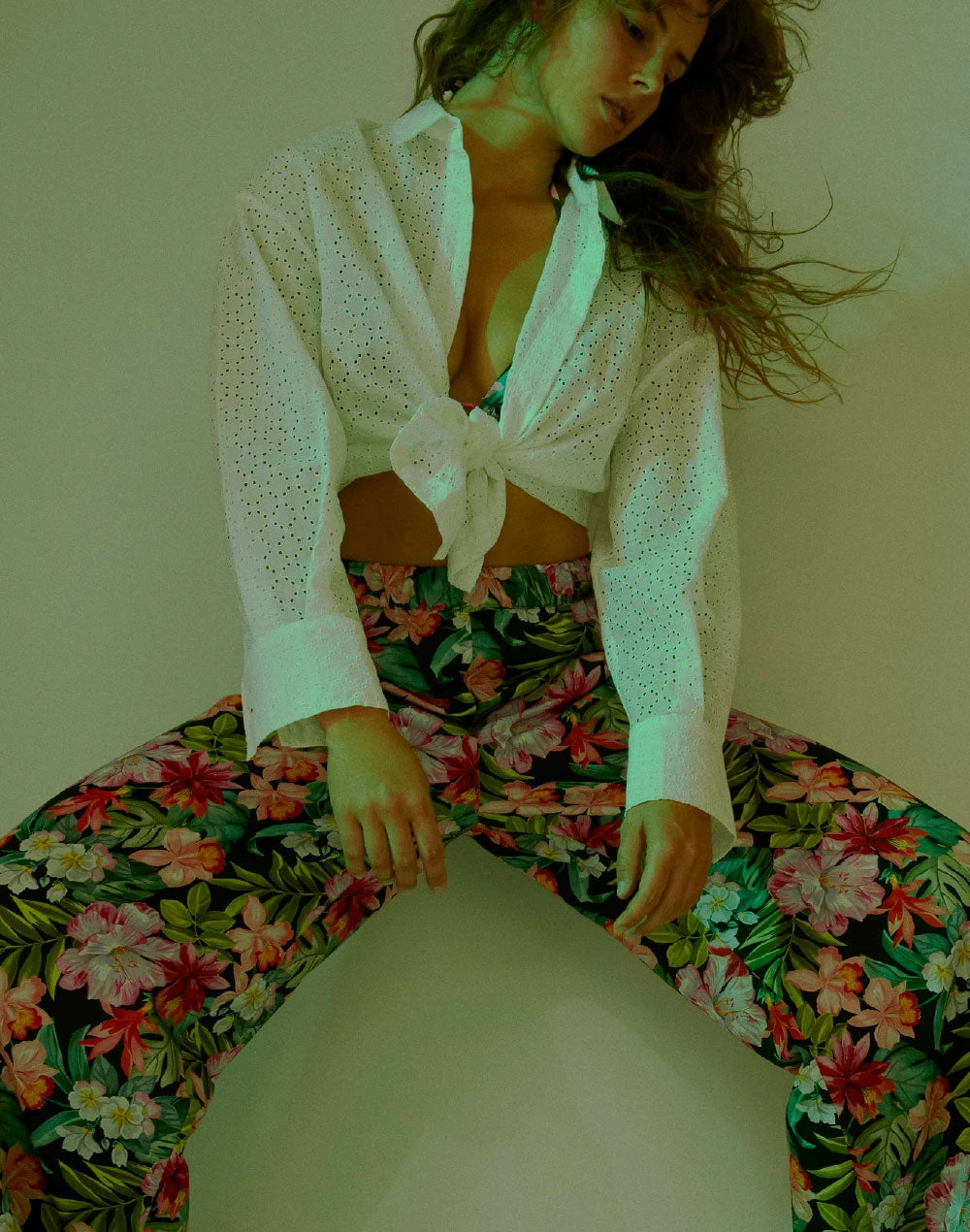 Sundek PANTALONI IN COTONE CON STAMPA FLOREALE